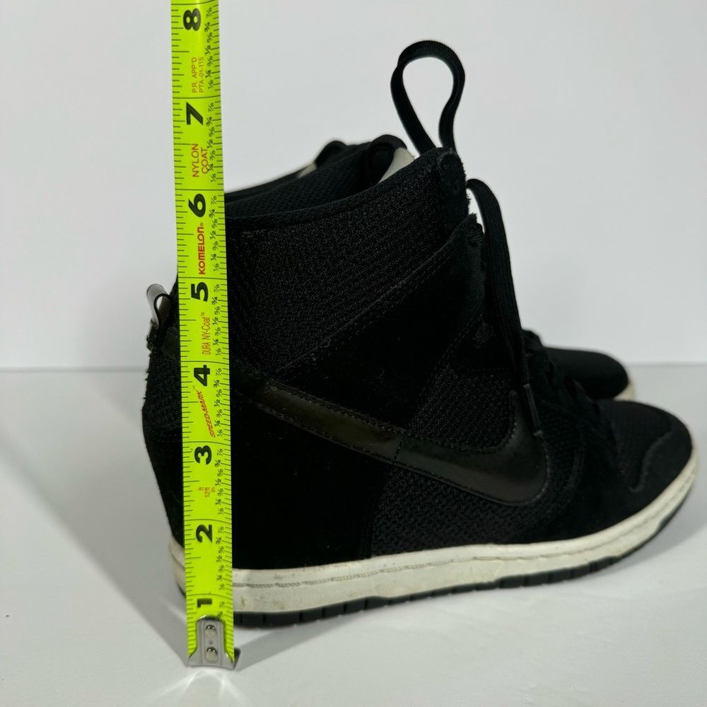 Nike Dunk Sky Hi Black Mesh Suede Hidden Wedge Sneakers Shoes 644877-001 Women 9 - Picture 7 of 10